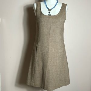 Theory Wool Vintage Style Gingham Dress Sleeveless A-Line Fit & Flare, size 10